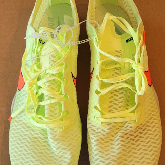 Nike Zoom Mamba V 'Barely Volt Hyper Orange' AJ1697-700 Running Cleats 13 M - Picture 2 of 6